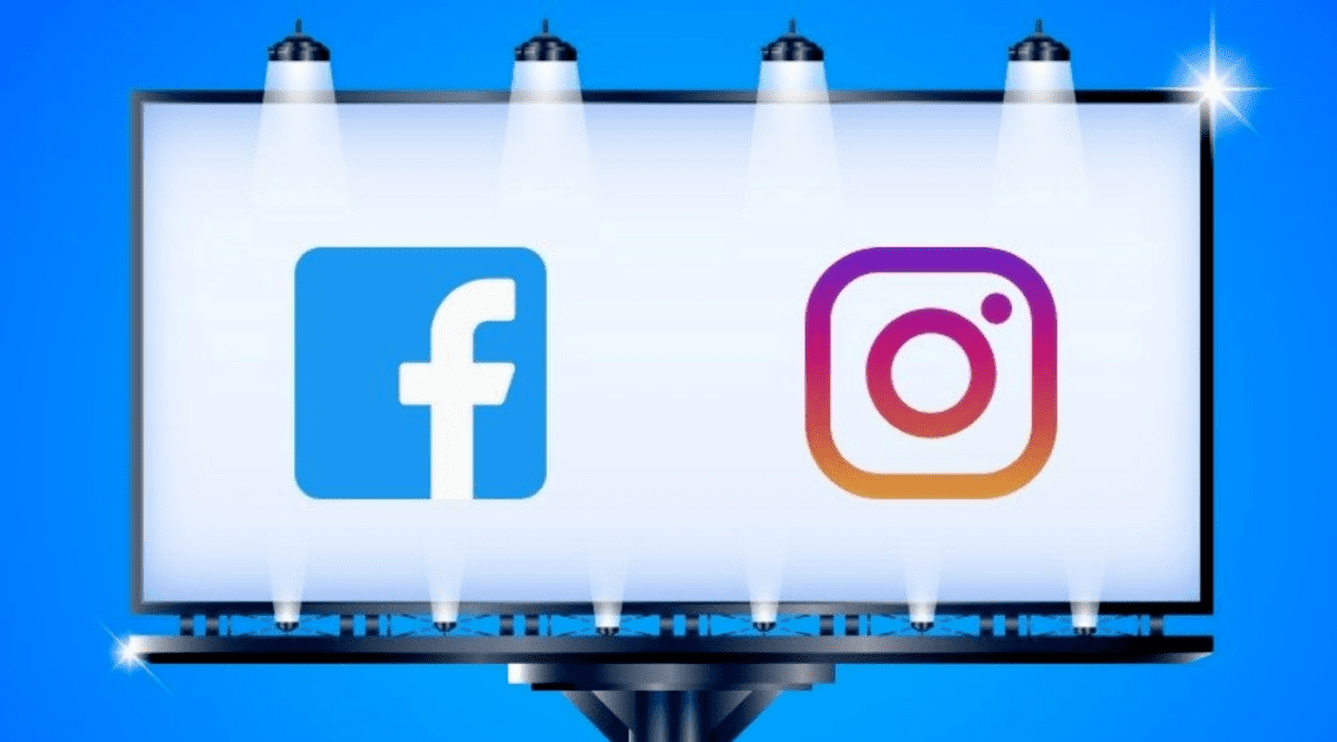 Cartel Publicitario de Facebook and Instagram en vía pública